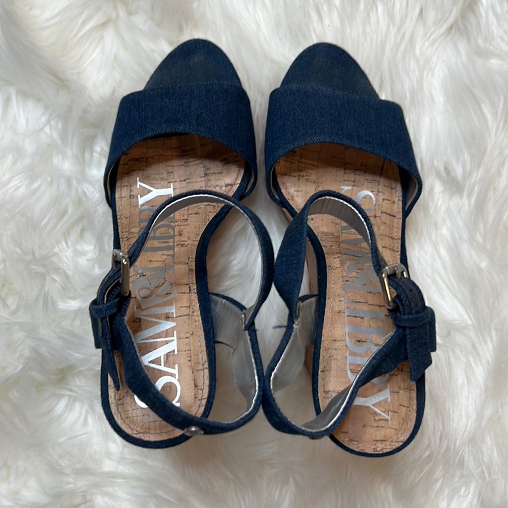 Sam & Libby Denim Wedge - 6.5